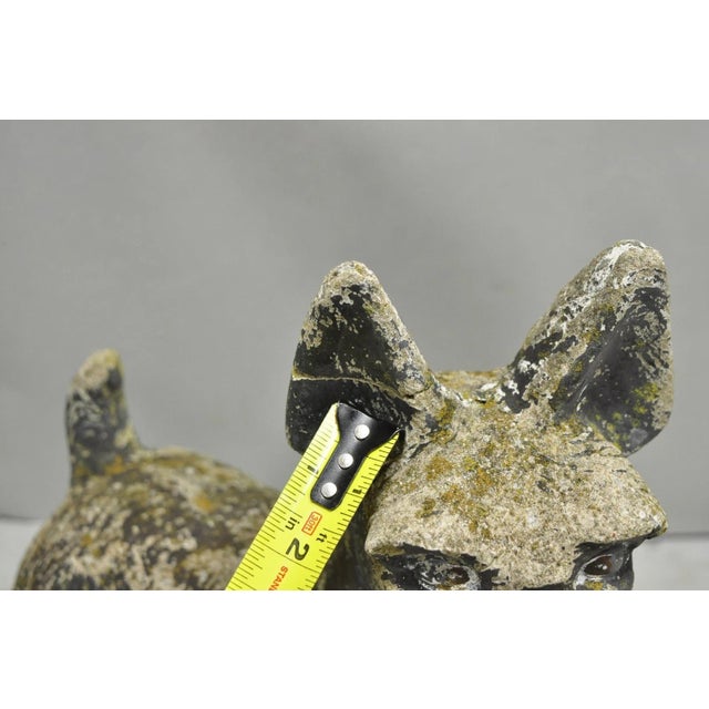 Gray Vintage Scottish Terrier Scotty Dog 12" Small Cast Stone Concrete Garden Figure For Sale - Image 8 of 14