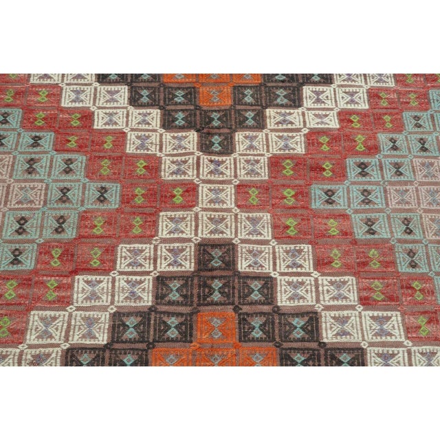 1960s Vintage Turkish Handmade Kilim Rug - 72"x120" For Sale - Image 4 of 12