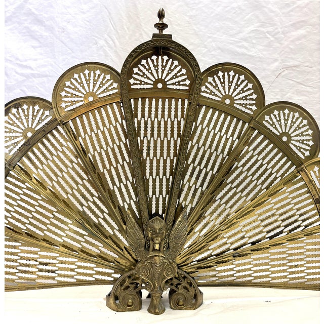 Vintage 1950's Art Deco Peacock Fireplace Screen For Sale - Image 11 of 18