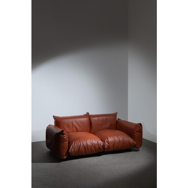 Two-seater 'Marenco' Sofa designed by Mario Marenco for Arflex, Italy 1970s. The sofa comprises a wood and tubular metal...