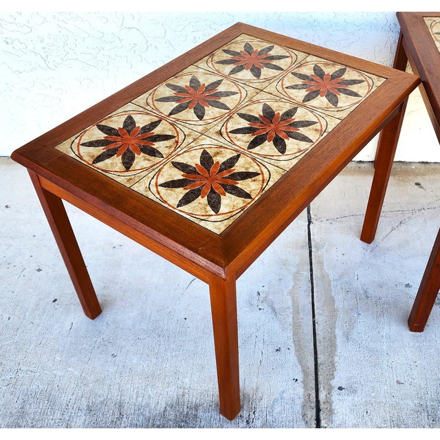 MCM Danish Teak & Tile Coffee & Side Tables 1960s Set of 3 For Sale In Miami - Image 6 of 14