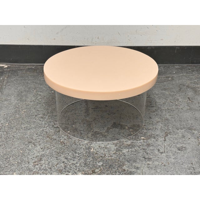 Plastic Jonathan Adler Kit Blush Acrylic Dot Low Table For Sale - Image 7 of 12