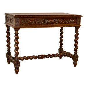 19th Century French Carved Oak Writing Table
