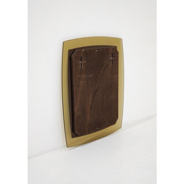 1970s Mid-Century Modern Wall Mirror in Honey Amber Glass by Cristal Art, Italy, 1970s For Sale - Image 5 of 18
