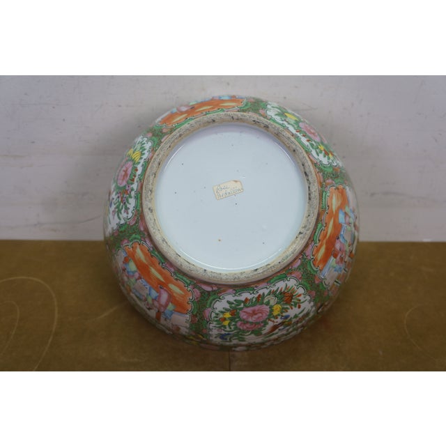 Green Antique Chinese Export Famille Rose Medallion Porcelain Serving Bowl & Platters For Sale - Image 8 of 18