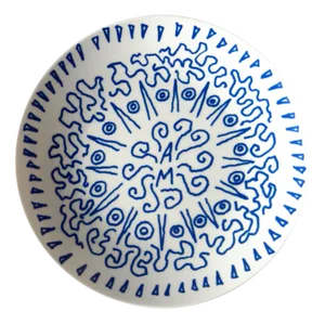 Italian Ceramic Plate Fax Series by Alessandro Mendini for Corradi Rasulo, 1990s