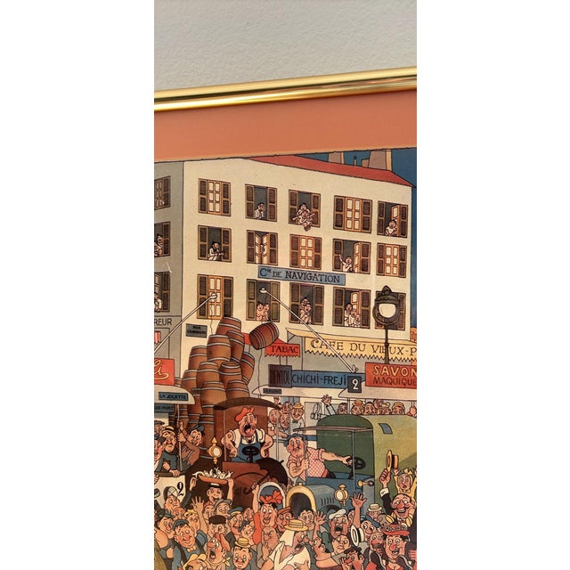 Printmaking Materials 1950 Original French Lithograph Fanny by Albert Dubout, Framed For Sale - Image 7 of 12