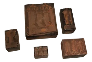 Collection of Antique Engraved Copper Printing Blocks