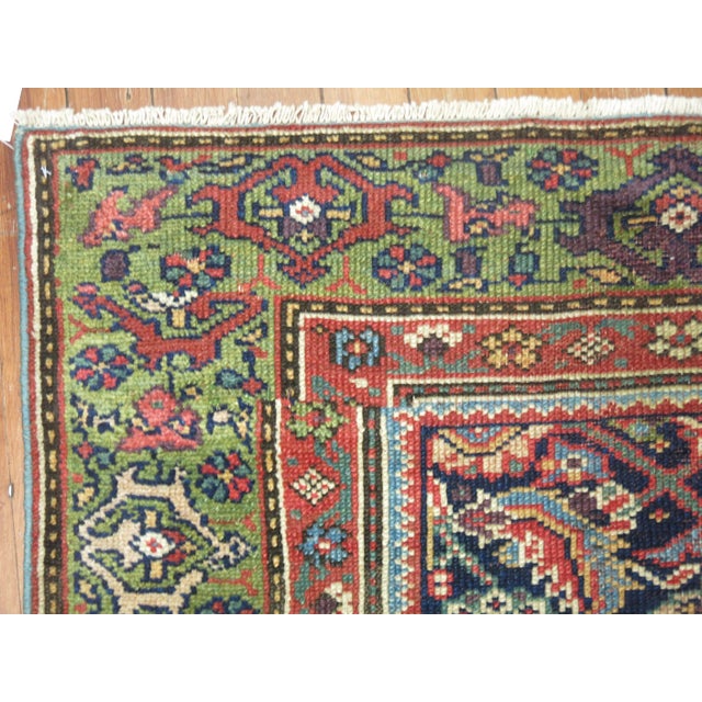 Traditional Navy Green Long Persian Runner, 20th Century For Sale - Image 4 of 6