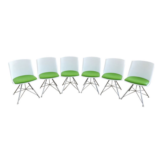 Set of 6 Matching Source International Artifakt Chairs - MCM Design, New Vinyl For Sale