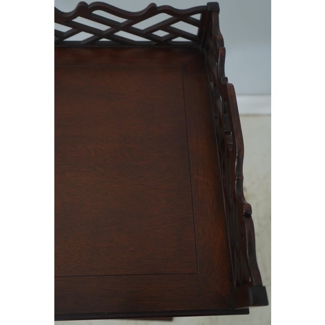 Brown Baker Mahogany Chippendale Style Butlers Tray Table For Sale - Image 8 of 15
