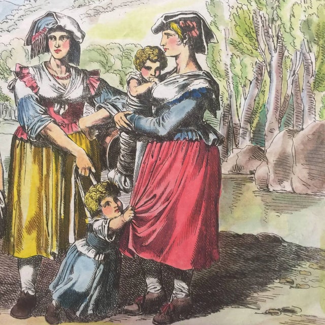 Beautiful etching enriched by watercolor technique. Passepartout included : 49 x 34 cm Image Dimensions : 19 x 27 cm This...