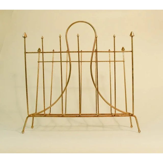 1960s Mid Century Modern Gold Magazine Rack For Sale In New York - Image 6 of 7