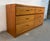 Mid 20th Century Vintage Modern Solid Oak Six-Drawer Dresser W/ Tri-Fold Mirror For Sale - Image 5 of 17
