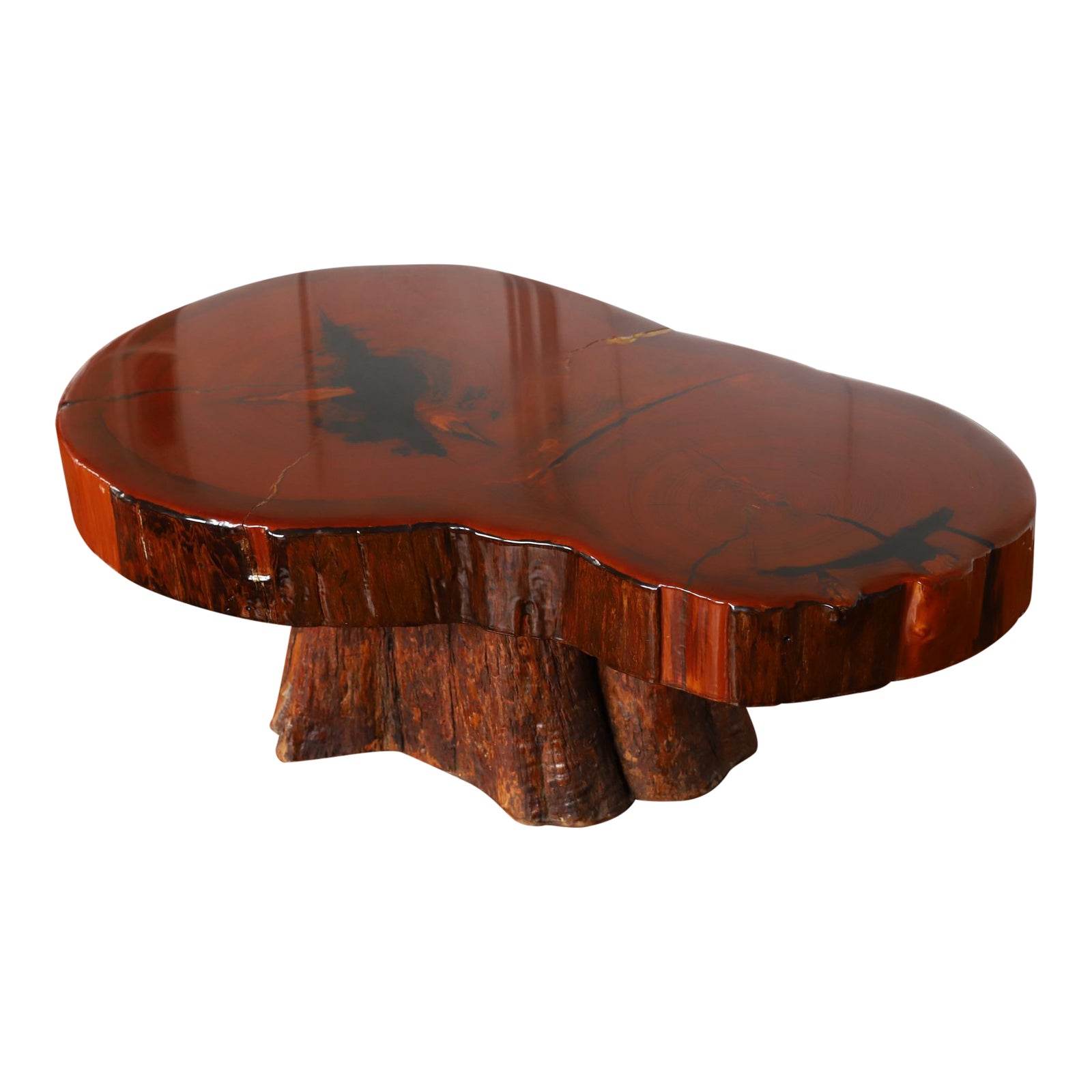 1970s Live Edge Cypress Slab Coffee Table Chairish