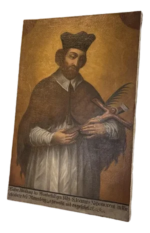Religious Artist, St. John of Nepomuk, Oil Painting