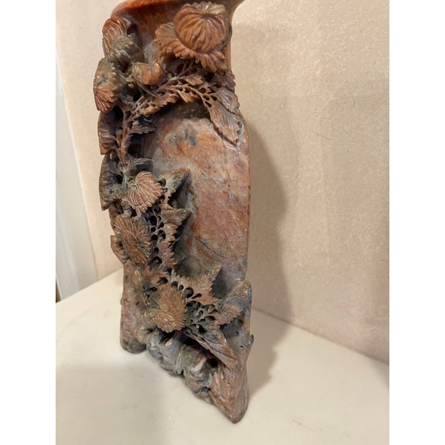 Stone Antique Chinese Hand Carved Soapstone Vase For Sale - Image 7 of 10
