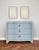 Matthew Izzo Home Cora Light Blue Textured Linen Three Drawer Chest With Satin Brass Drawer Pulls For Sale In New York - Image 6 of 9