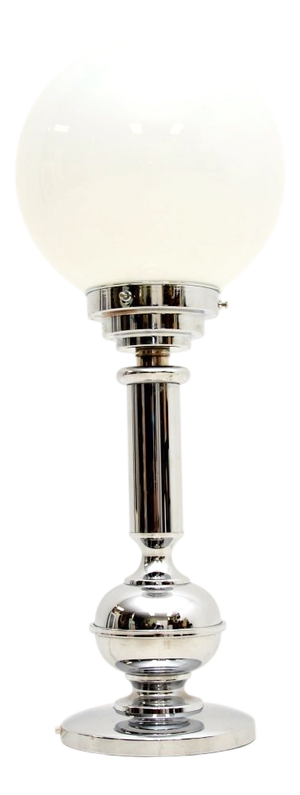 Art Deco Chrome and Glass Table Lamp, 1930s