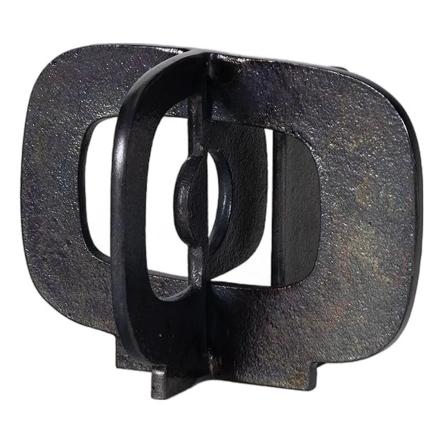 Regina Andrew Modernist Sculpture Short, Blackened Zinc For Sale