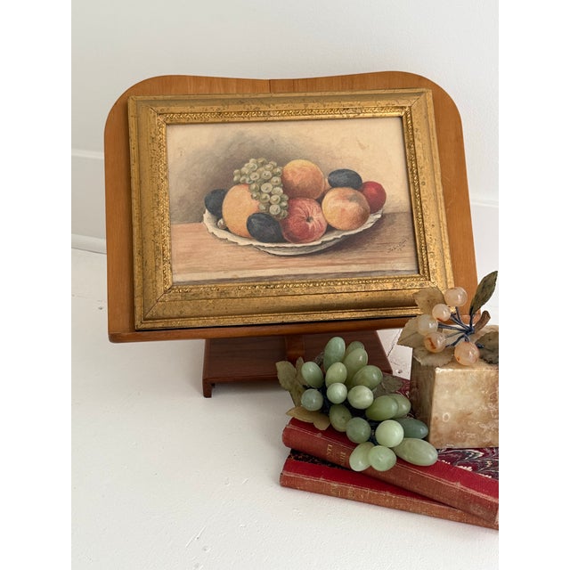 Victorian Fruit Bowl Still Life Watercolor signed and dated “Johnston, 1900” For Sale In Minneapolis - Image 6 of 6