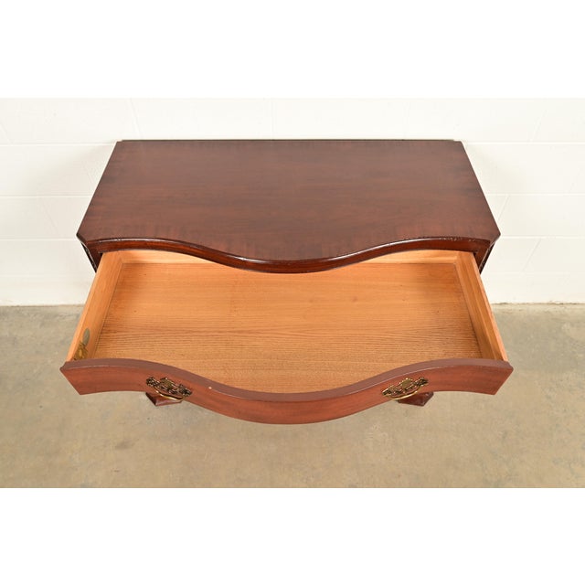 Wood Baker Furniture Historic Charleston Chippendale Carved Mahogany Serpentine Front Dresser Chest For Sale - Image 7 of 15