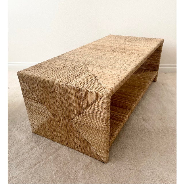Pottery Barn Malibu Rectangular Seagrass Woven Coffee Table Excellent Mint Condition For Sale - Image 14 of 15