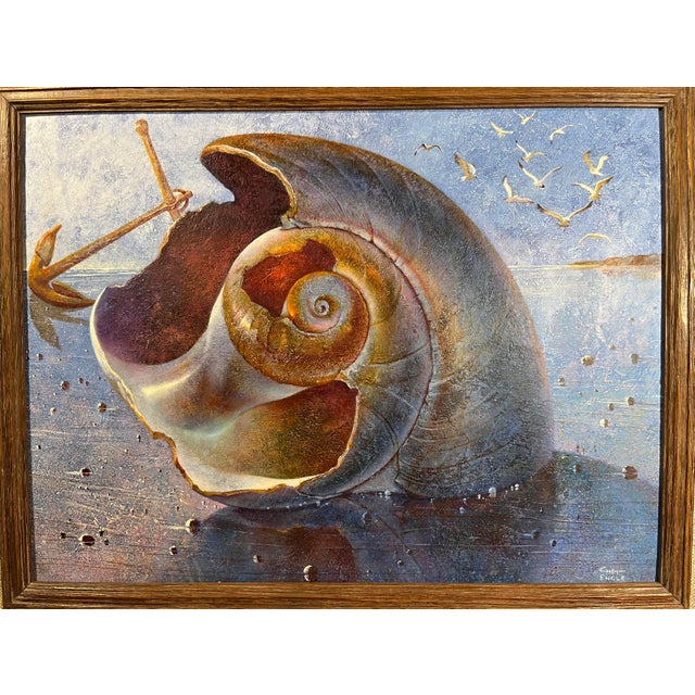 Original Chester Chet Engle (American Artist 1918-1994) Oil on Board Painting Title: “North Coast” Aprox. dimensions:...