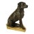 Bronze Dog Statue Lab, Labrador Sitting Wooden Bace Artist Signed: Name? & 1995 For Sale