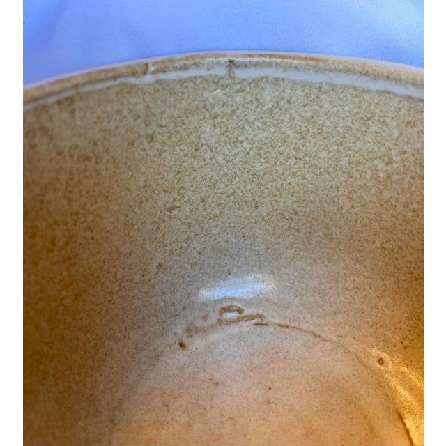 Ceramic Mid 20th Century Zanesville Pottery Hand Thrown Ribbed Bowl For Sale - Image 7 of 8