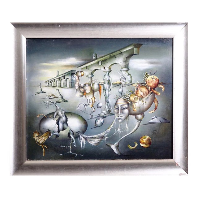 Surrealistic Painting Oil on Canvas For Sale