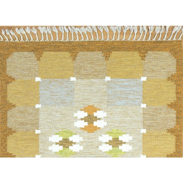 1960s Swedish Flatweave 6.6x4.6 Rollakan Rug,Mid Century,Modern 1960's For Sale - Image 5 of 5