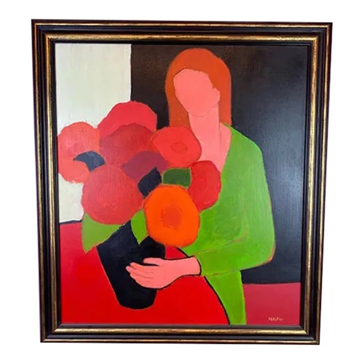 Maurice Potier Oil on Canvas painting | Chairish