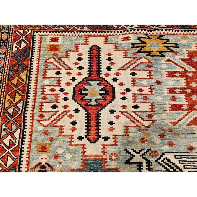 Caucasian Shirvan Area Rug, Handwoven Wool, Allover Geometric Design, 1920s, 4' x 6' For Sale - Image 15 of 18