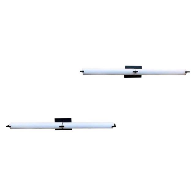 1990s Modernist Glass Tube Sconces - a Pair For Sale