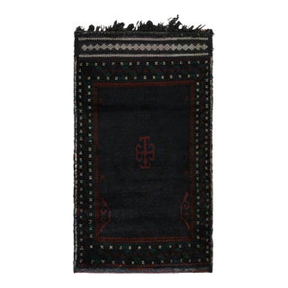 Rug & Kilim’s Baluch Tribal Rug in Navy Blue With Geometric Patterns For Sale