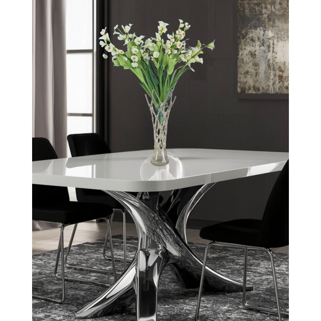 Late 20th Century 19 in Tall Art Glass Clear Lattice Vase by Ion Tamaian For Sale - Image 5 of 14