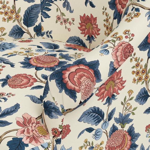 Josephine Fringe Chair in Dusty Blue Tree of Life For Sale In Chicago - Image 6 of 8