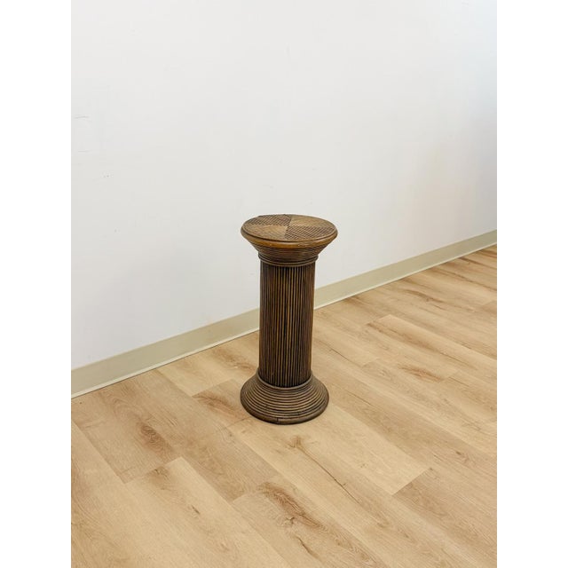 Mid-Century Modern Vintage Pencil Reed Pedestal Gabriella Crespi Style Coastal Boho MCM Decor For Sale - Image 3 of 6