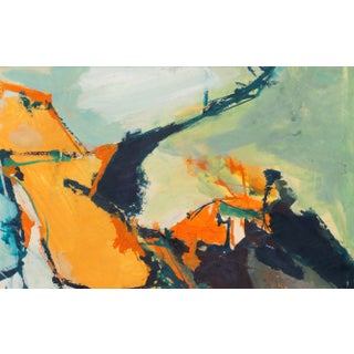 'Abstract in Coral and Jade' by J. Haigh, Circa 1975 For Sale