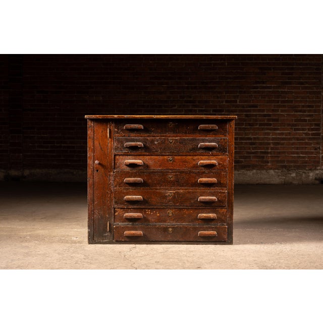 Early 20th Century Oak Flat File Cabinet With Side Storage For Sale - Image 4 of 15