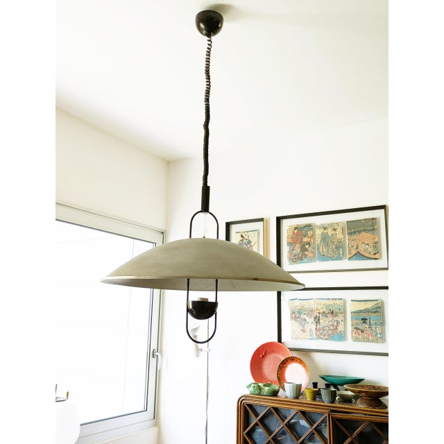 Large Black Painted and Perforated Metal Pendant Lamp by Orni Halloween for Artemide, 1970s For Sale - Image 9 of 18