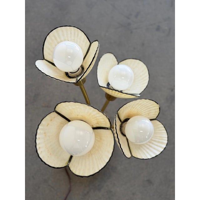 Brass 1990s Post Modern Shell & Brass Lamp For Sale - Image 8 of 12