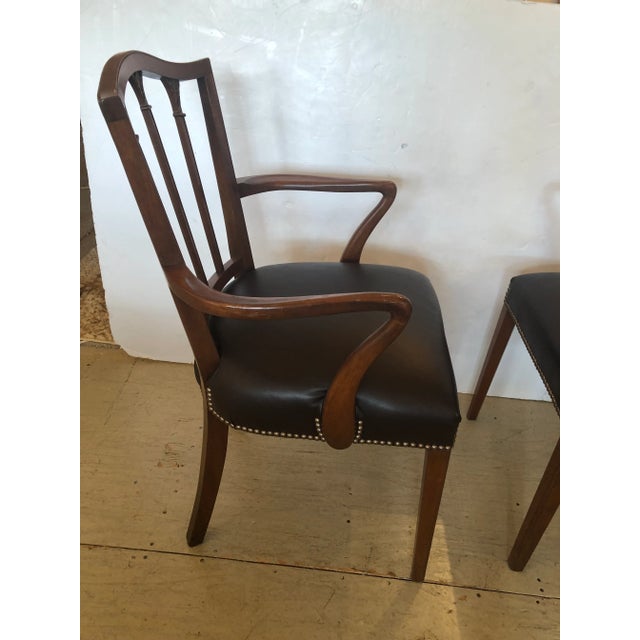 Regency Style Mahogany & Chocolately Leather Desk Armchair -One Available For Sale In Philadelphia - Image 6 of 8