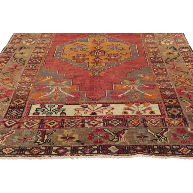 Vintage Turkish Oushak Rug - 04'02 X 08'10 For Sale - Image 4 of 10