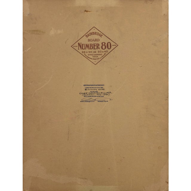 Brown 'Standing Nude' by Esther Fuller, Post-Impressionist Woman Artist, Circa 1953 For Sale - Image 8 of 11