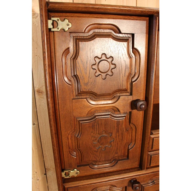 Brown Buffet attributed to Guillerme et Chambron, 1950s For Sale - Image 8 of 10