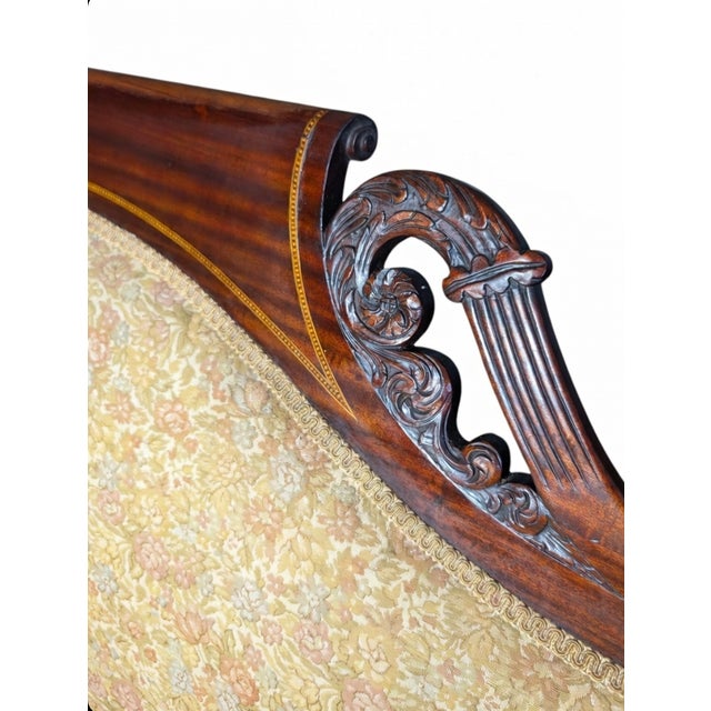 Antique American Empire Mahogany Settee With Scrolled Arms and Claw Feet For Sale In Washington DC - Image 6 of 9