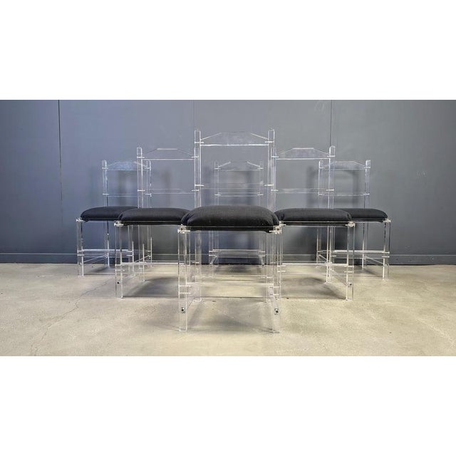Vintage Italian Acrylic Dining Chairs, 1970s, Set of 6 For Sale - Image 12 of 14
