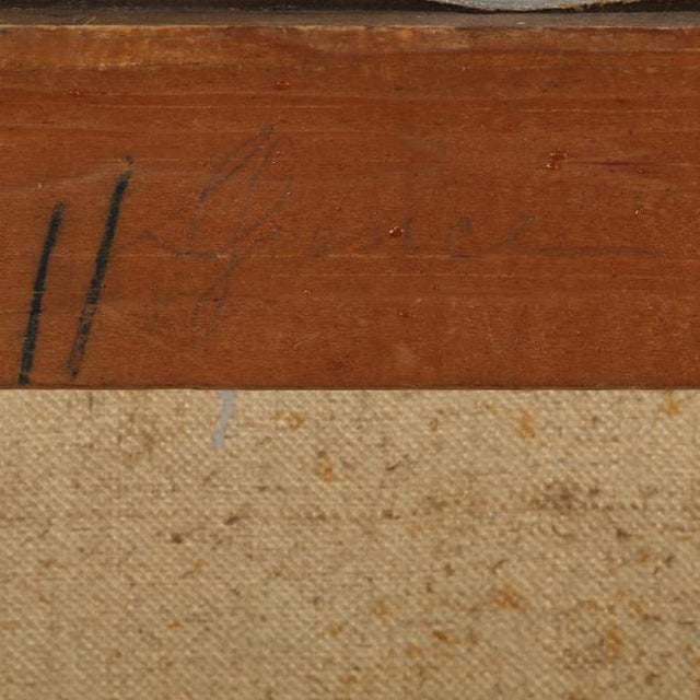 Oil on canvas, a triptych, unsigned, unframed, second half of the 19th century. 42 x 14 in. (each panel) Some abrading to...